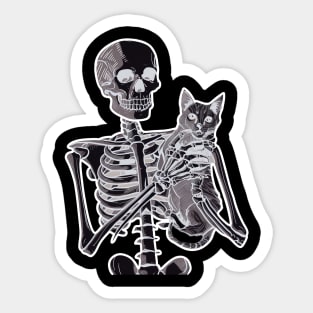 Dead But Love Cats Sticker